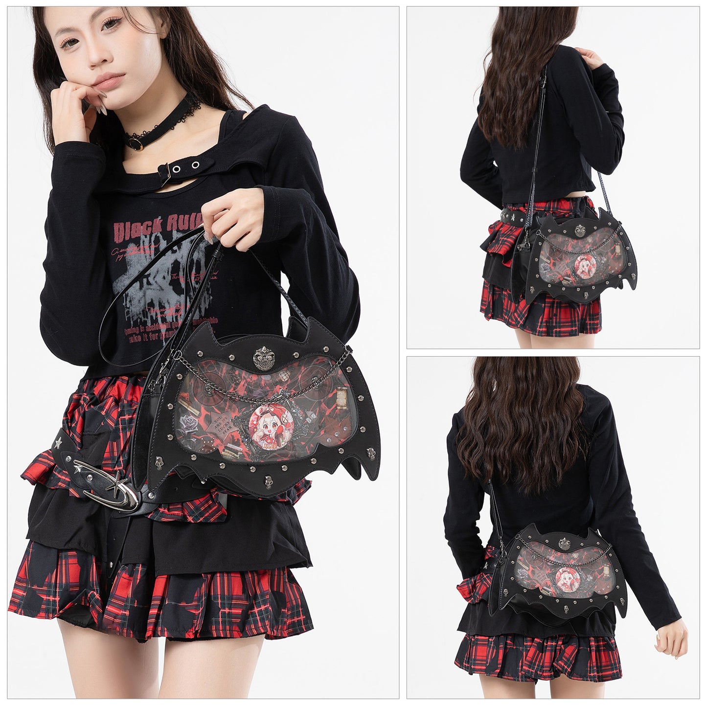 Niche Gothic Style Concert Cartoon Dark Large Capacity Bar Women's Shoulder Bag