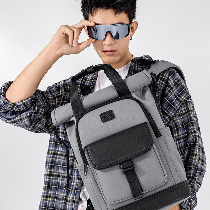 Men's Trendy Business Simple Large Capacity Waterproof Leisure Backpack