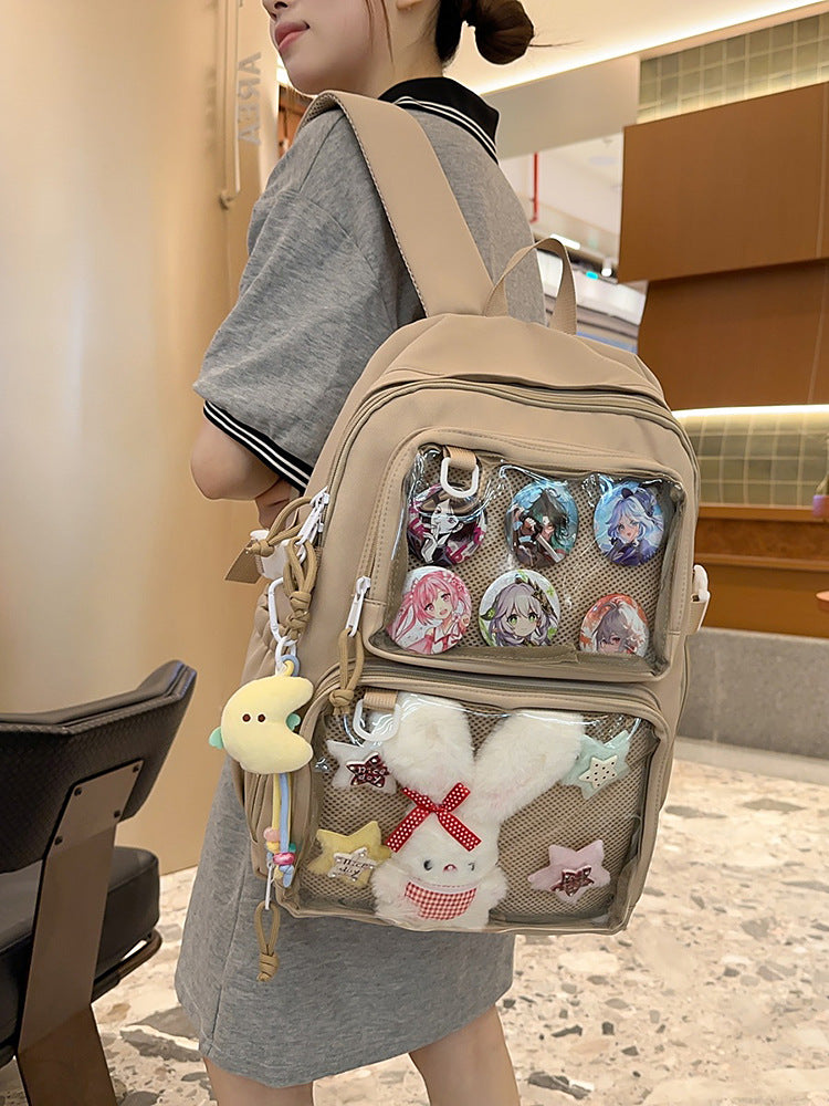 Transparent Lightweight Simple Korean Large Capacity Backpacks