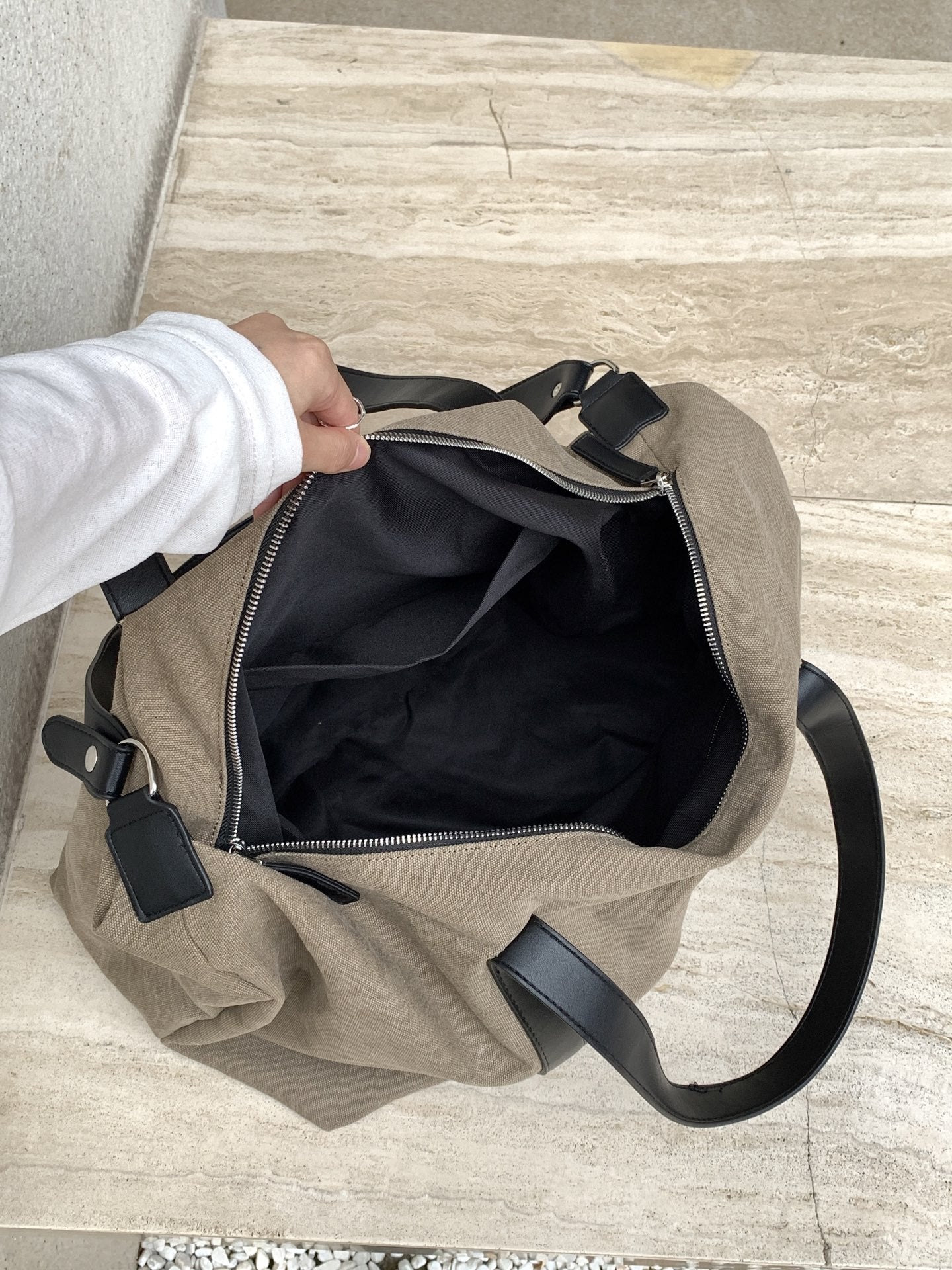 Lazy Portable Large Capacity Canvas Neutral Retro Women's Handbag