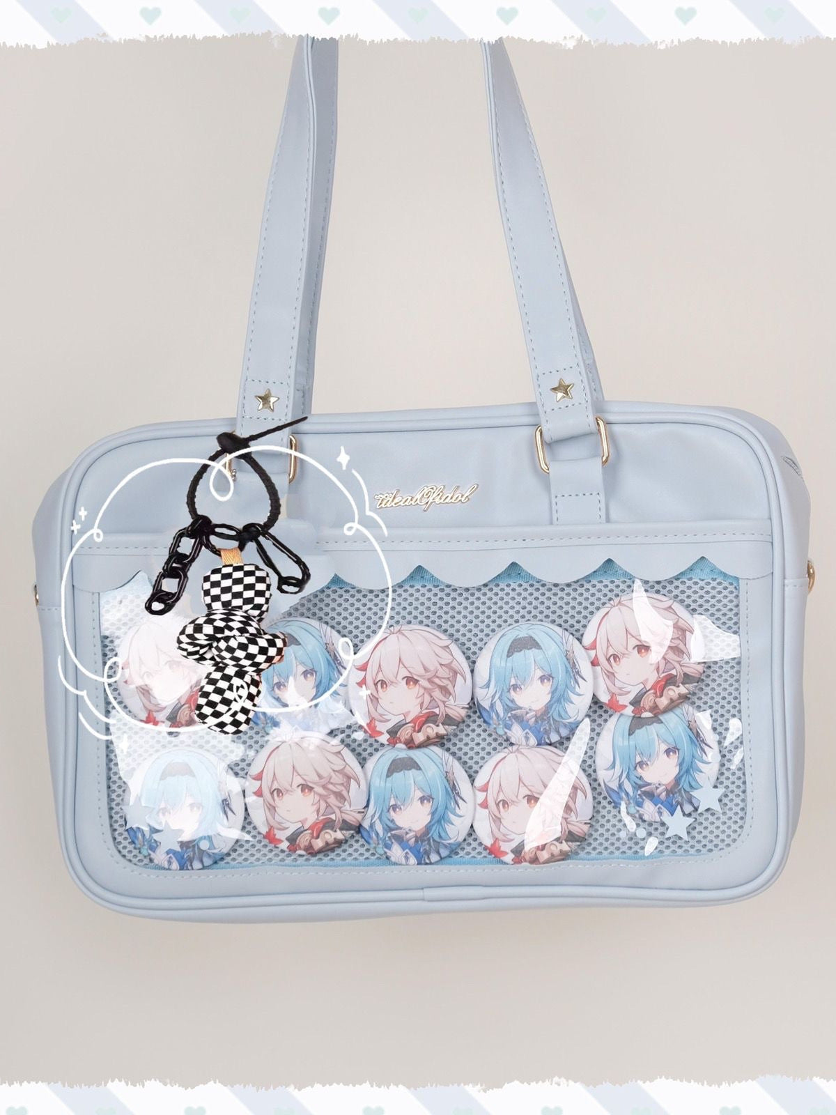 Minority Transparent Bar Badge Millet Cute Out Bags
