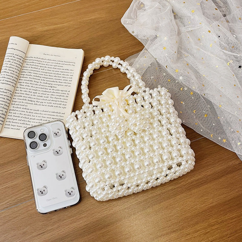 Women's Hand-woven Acrylic Beaded Vegetable Basket Fashion Dinner Bag