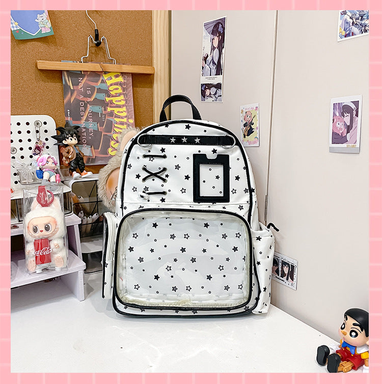 Two-dimensional Transparent Cartoon Junior High Printed Backpacks