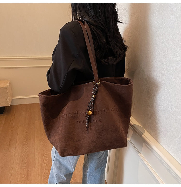 Women's Leisure Commute Large Capacity Minimalist Suede Women's Shoulder Bag