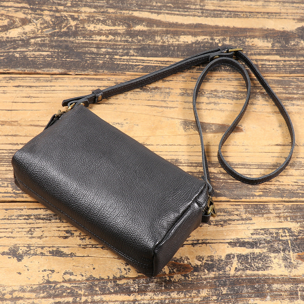 Women's Trendy Genuine Leather First Layer Exquisite High-grade Small Square Bags