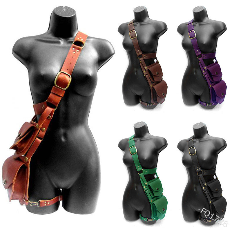 Pretty Women's Punk Cell Medieval Pouch Mountain Climbing, Hiking Bag