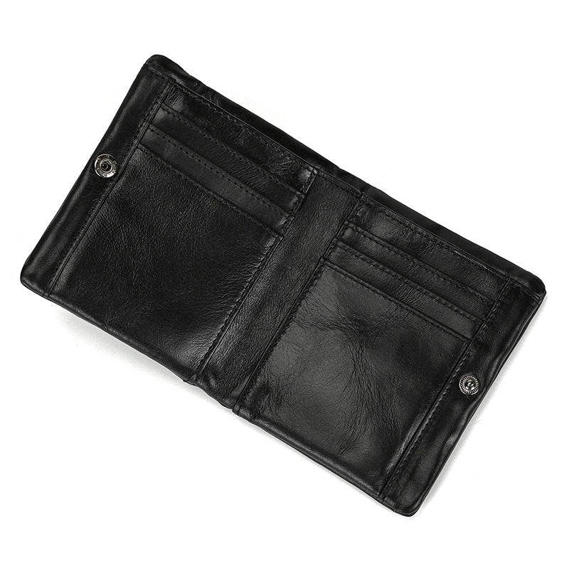 Men's Genuine Leather Vertical Fashion Vintage Cowhide Men's Wallet