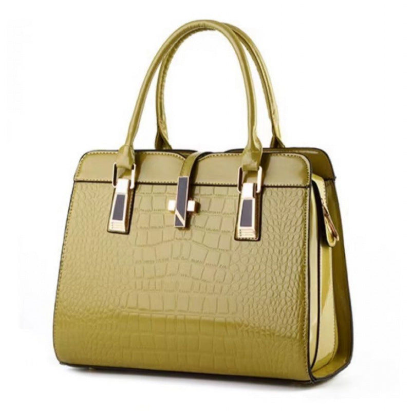 Women's Pattern Bright Leather Large Capacity For Handbags