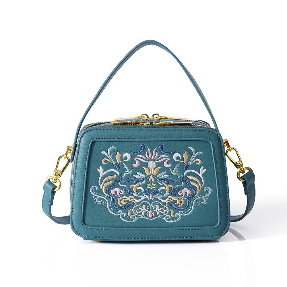 Female Chinese Style Embroidery Hand High Sense Small Square Bags