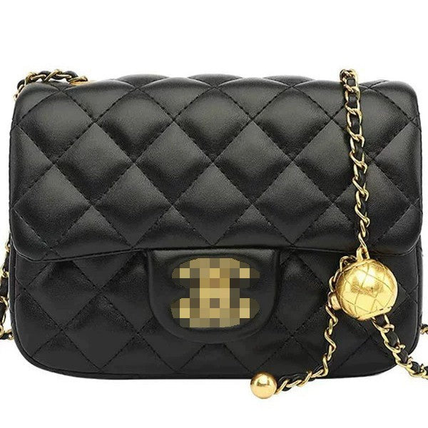 High Quality Golden Balls Fat Lambskin Classic Small Square Bag