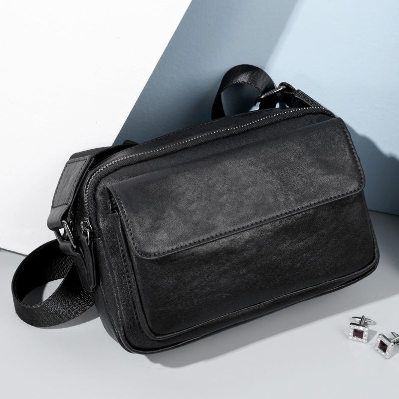 Men's Leather Horizontal Cowhide Soft Business Fashion Men's Bags