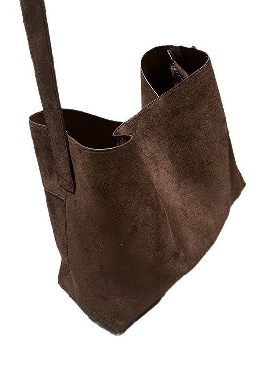 Women's Fashion Large Capacity Suede Matte Leather Tote Bag