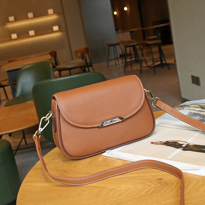 Women's Soft Leather Fashion Large Capacity Small Square Bag