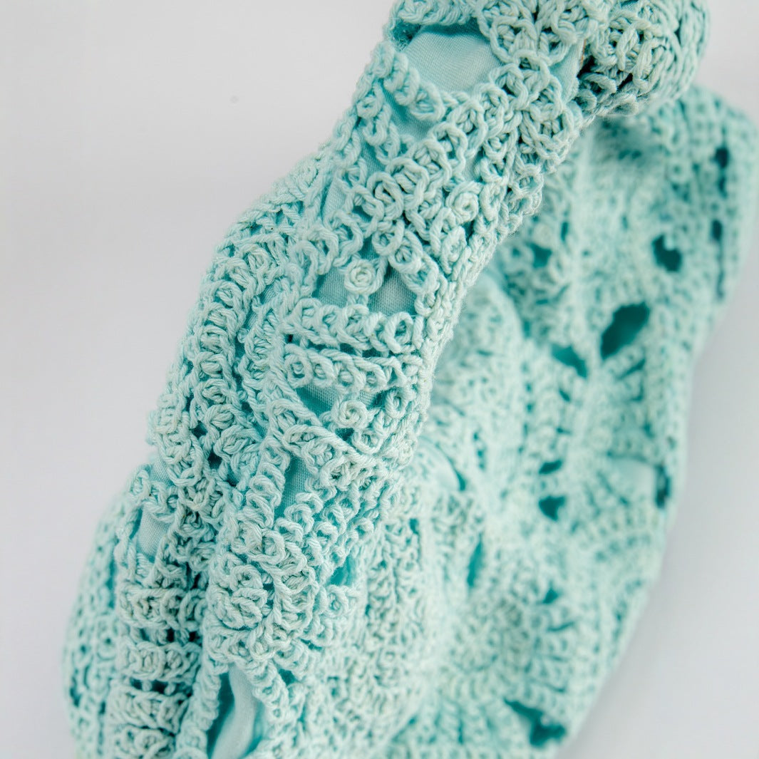 Lace Hollow Vacation Style Underarm Pattern Macaron Color Handmade Crochet Shoulder Bags
