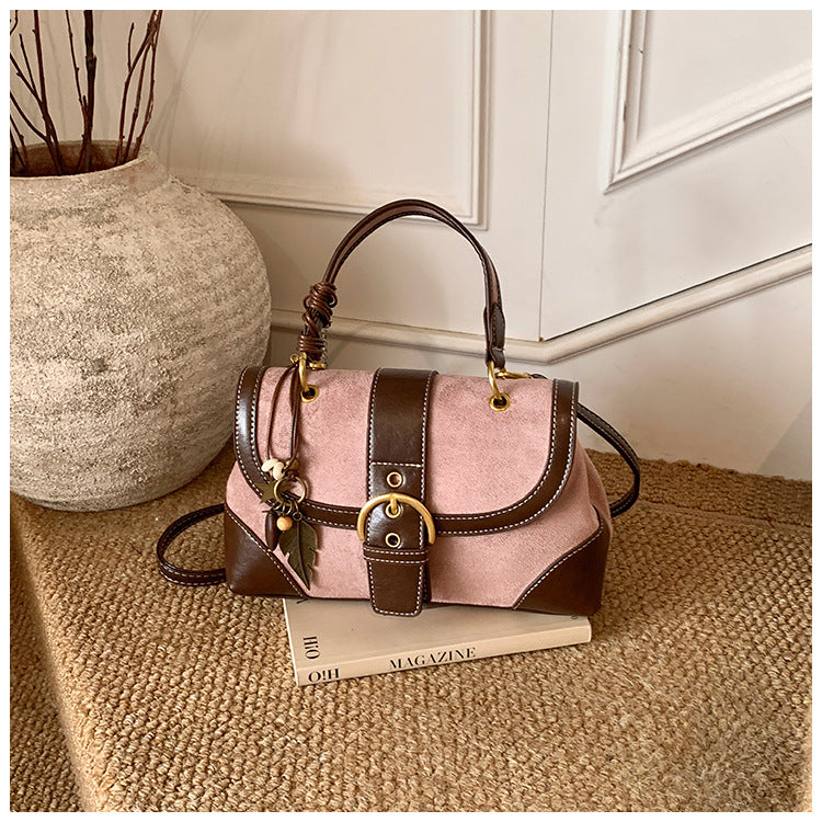 Women's High-grade Suede Hand Holding Saddle Fashion Shoulder Bags