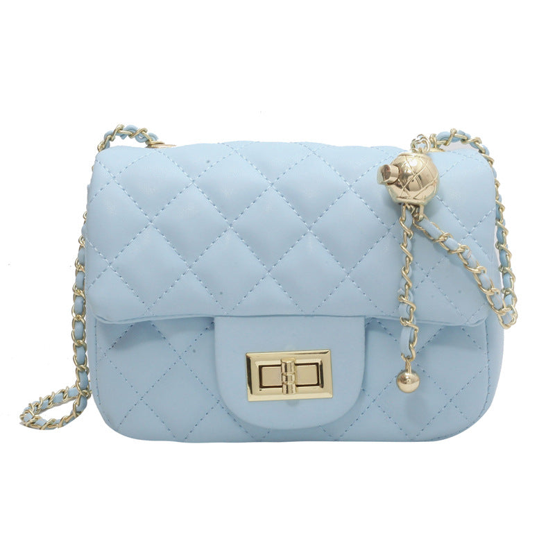 Women's Rhombus Embroidery Thread Pouch Summer Trendy Fashion Small Square Bag