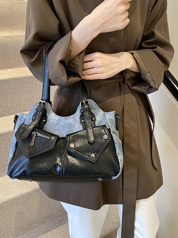 Women's Fashionable Street Fashion Retro Simple Height Women's Shoulder Bag