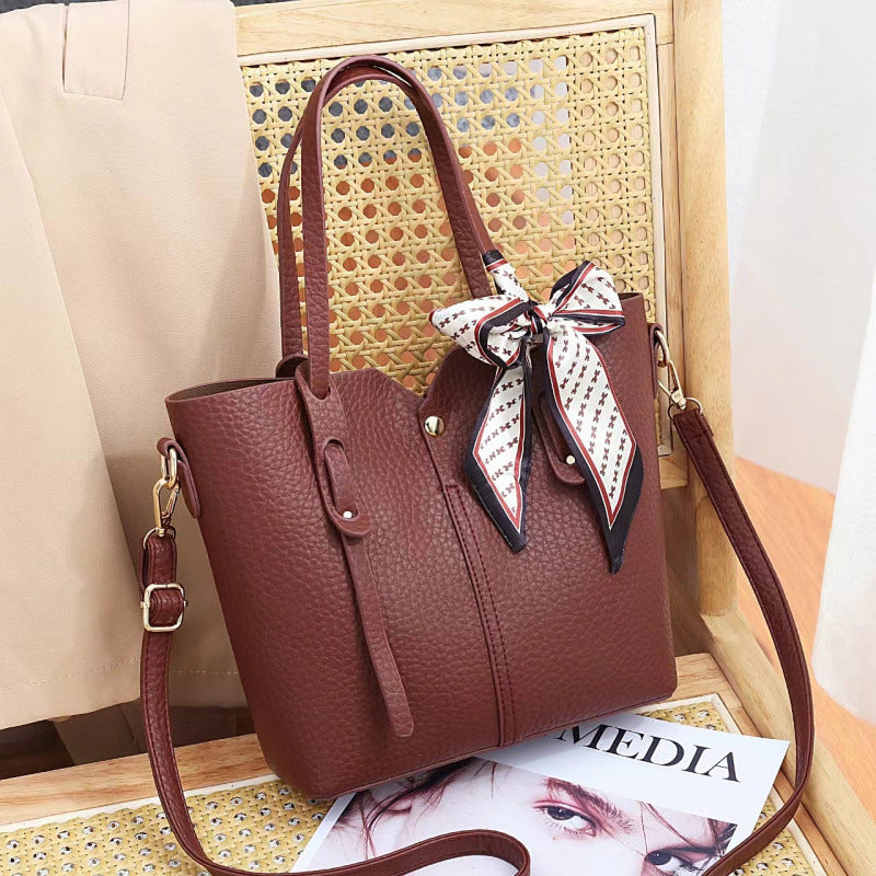 Women's Lychee Pattern Simple High Quality Elegant Handbags