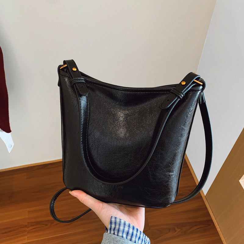 Women's Spring Korean Niche Design Large Capacity Solid Color Bags