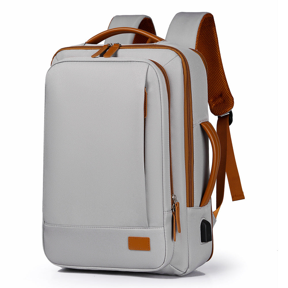 Large Capacity Lightweight Simple Expansion Rechargeable Business Backpack