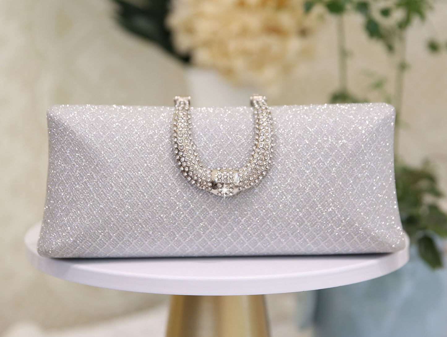 Plaid Thin Glittering Clutch Fashion Banquet Dress Dinner Bag