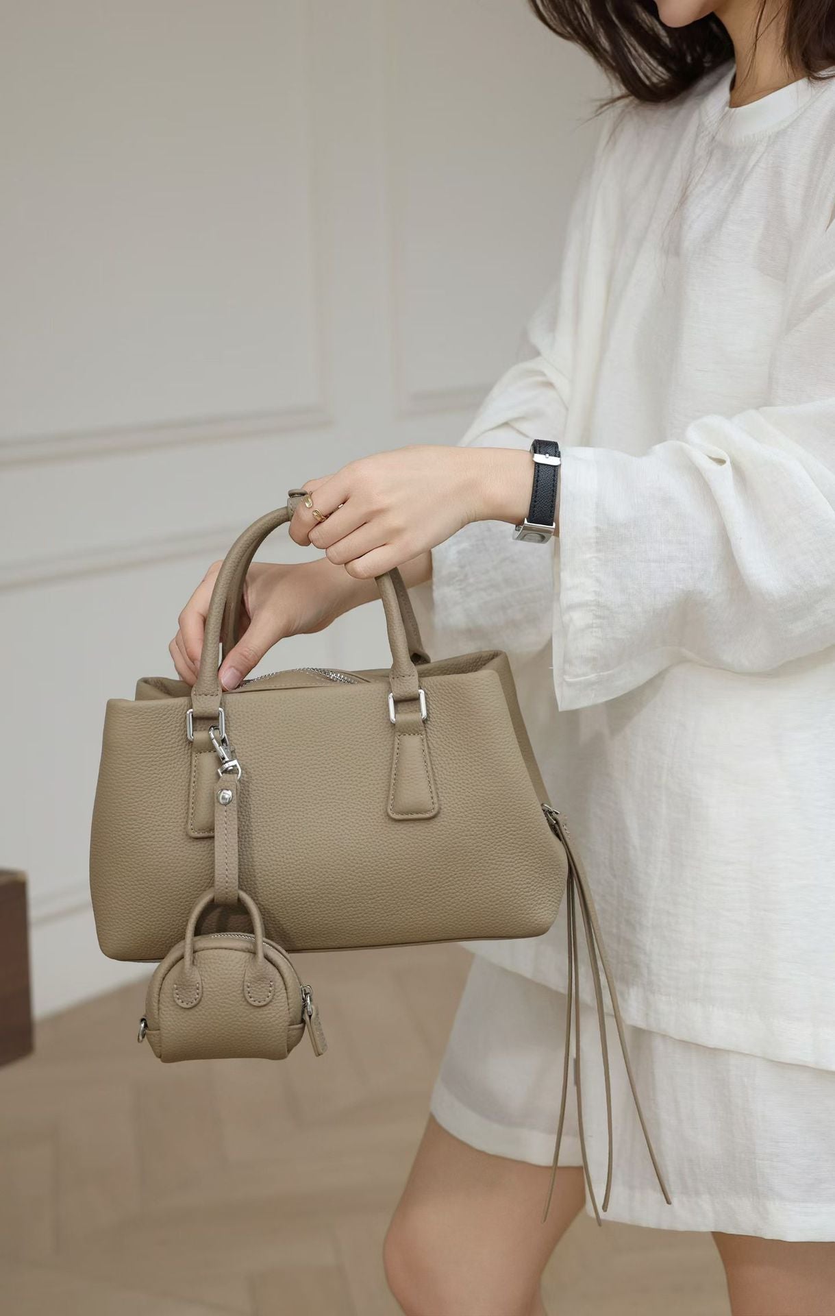 Women's Spring First Layer Cowhide Trendy Portable Women's Handbag