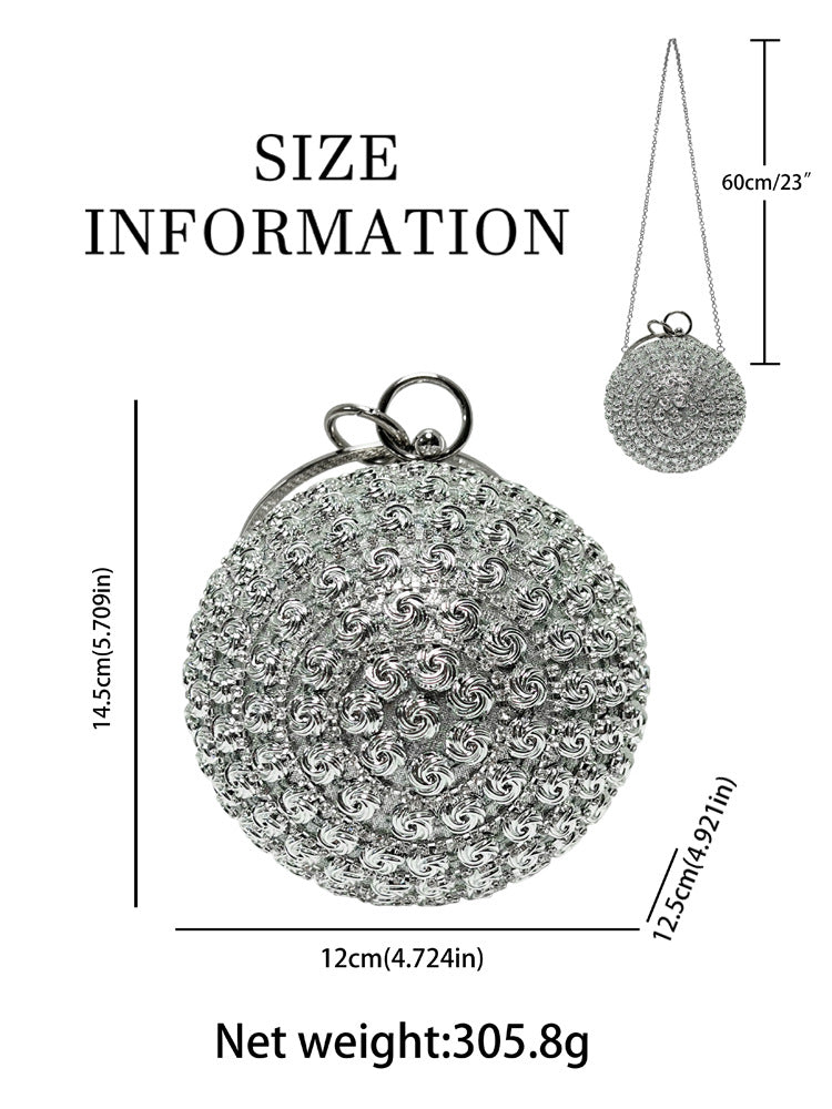 Women's Rose Ball Light Luxury Clutch Fashion Shining Handbags