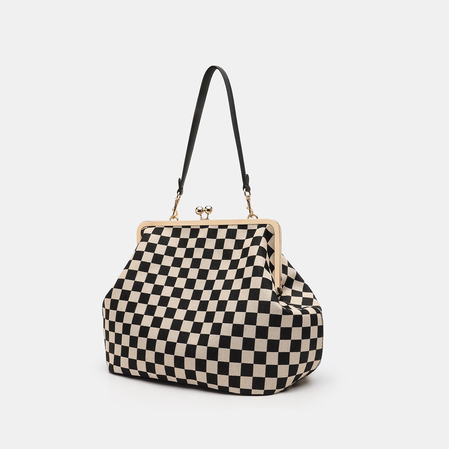 Women's Luxury Minority Design Clip Chessboard Lattice Dinner Large Women's Clutch