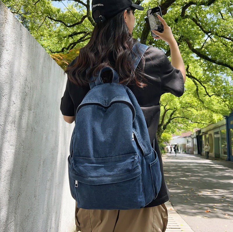 Denim Female Spring Large Capacity Versatile Lightweight Backpacks