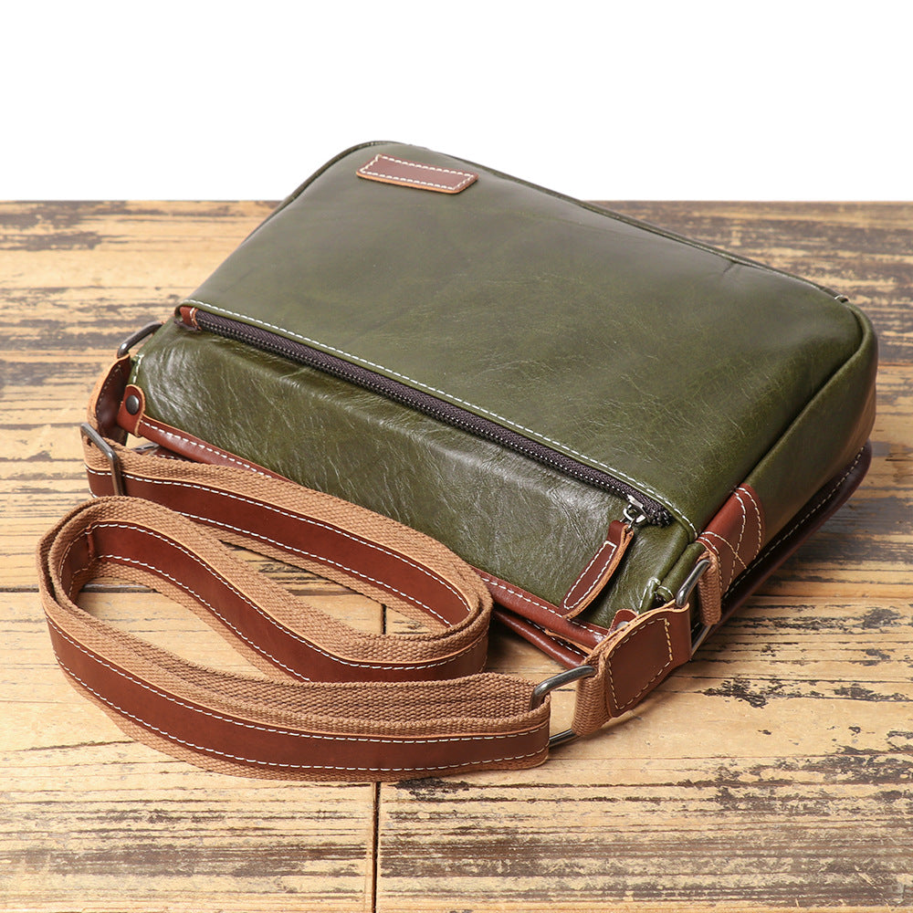 Men's Leather First Layer Cowhide Trendy With Bags