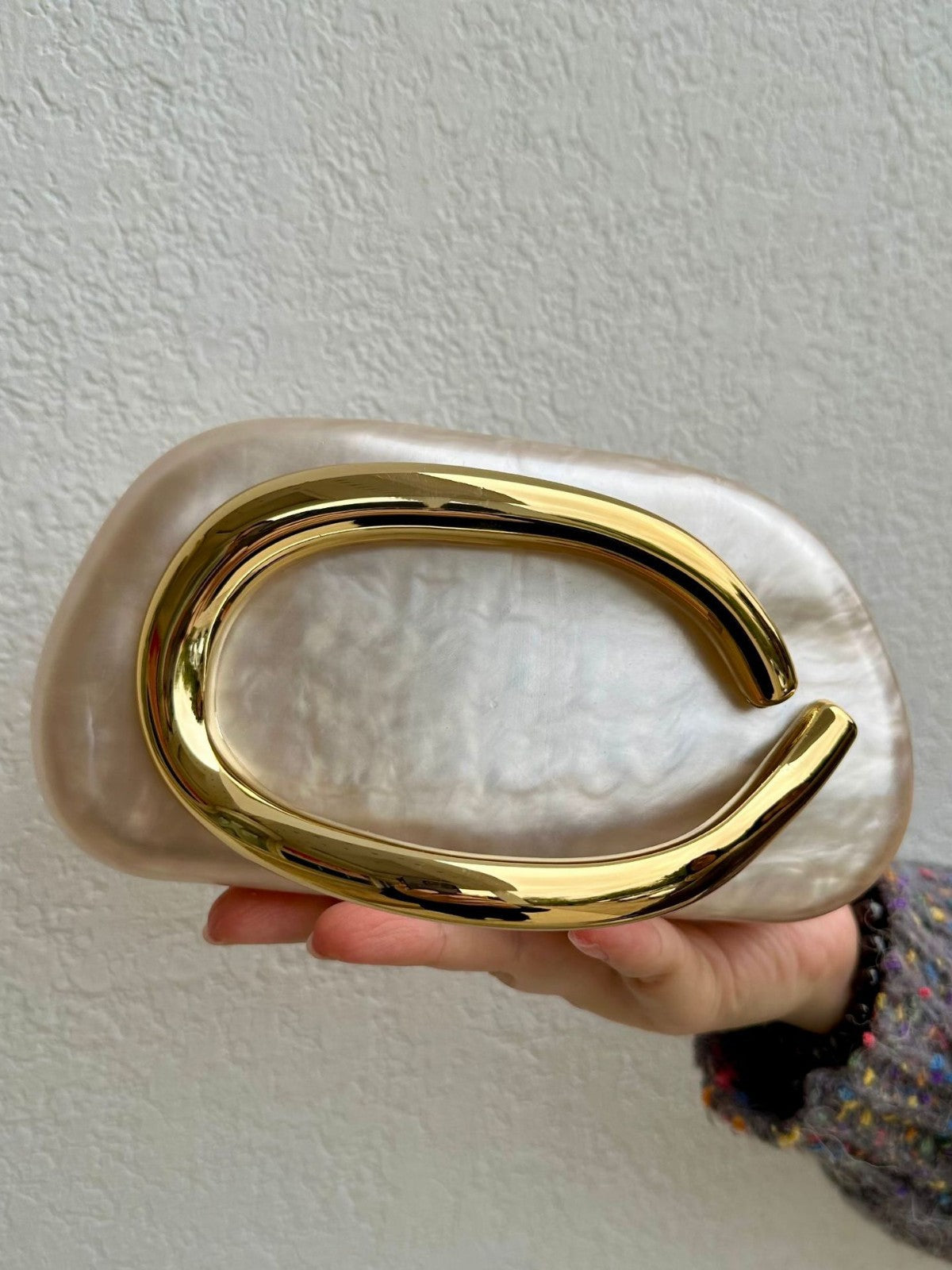 Trendy Classic Round Box Clutch Acrylic Vintage Dinner Bag