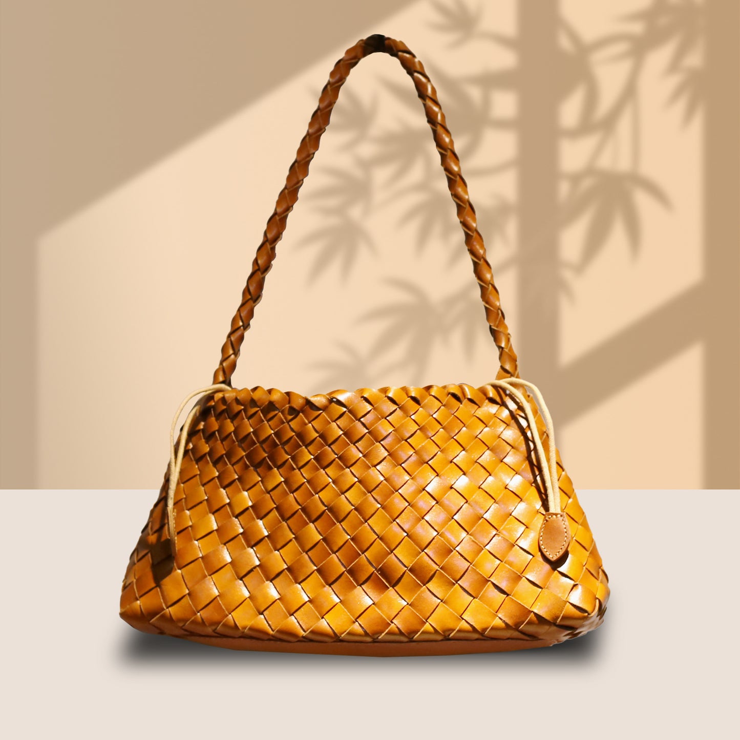 First Layer Cowhide Woven French Handmade Genuine Leather Fashion Retro Shoulder Bags