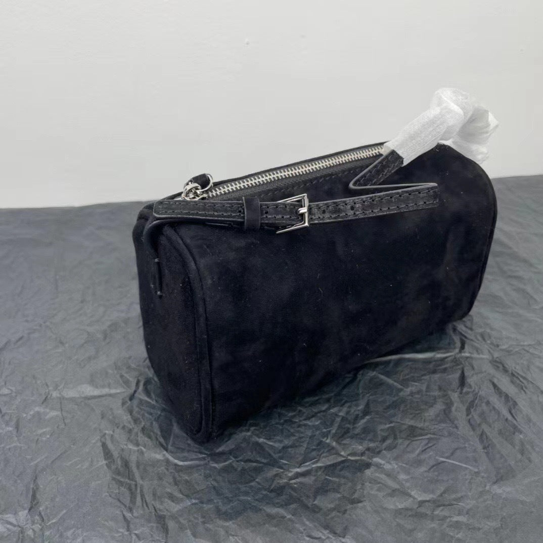 Korean Style Niche Pen Suede Leather Underarm Mini Pouch Small Square Bag