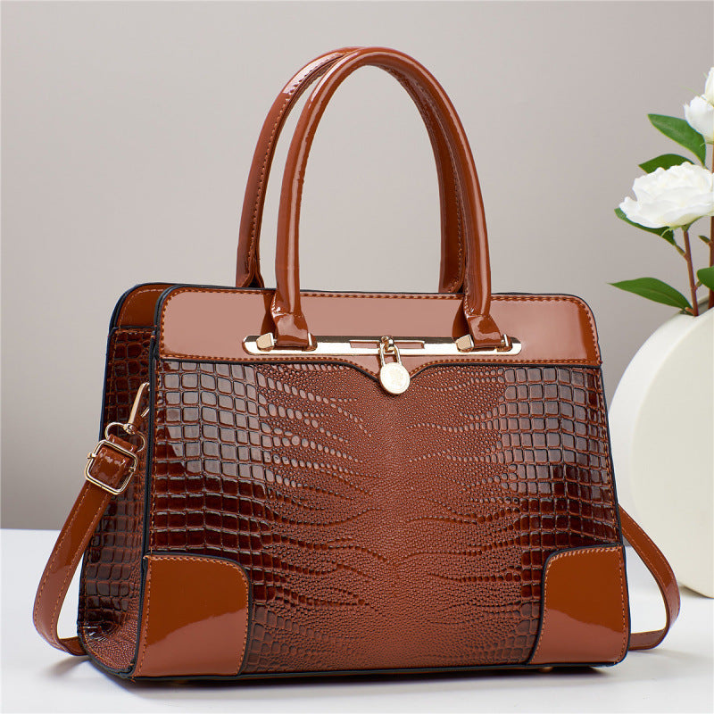 Women's Crocodile Pattern Fashion Mom Versatile Elegant Women's Handbag