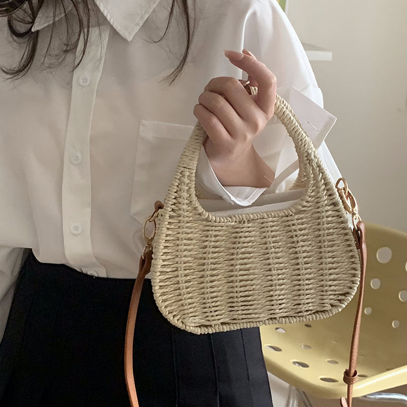 Straw Versatile Woven Vacation Beach Korean Style Women's Messenger Bag