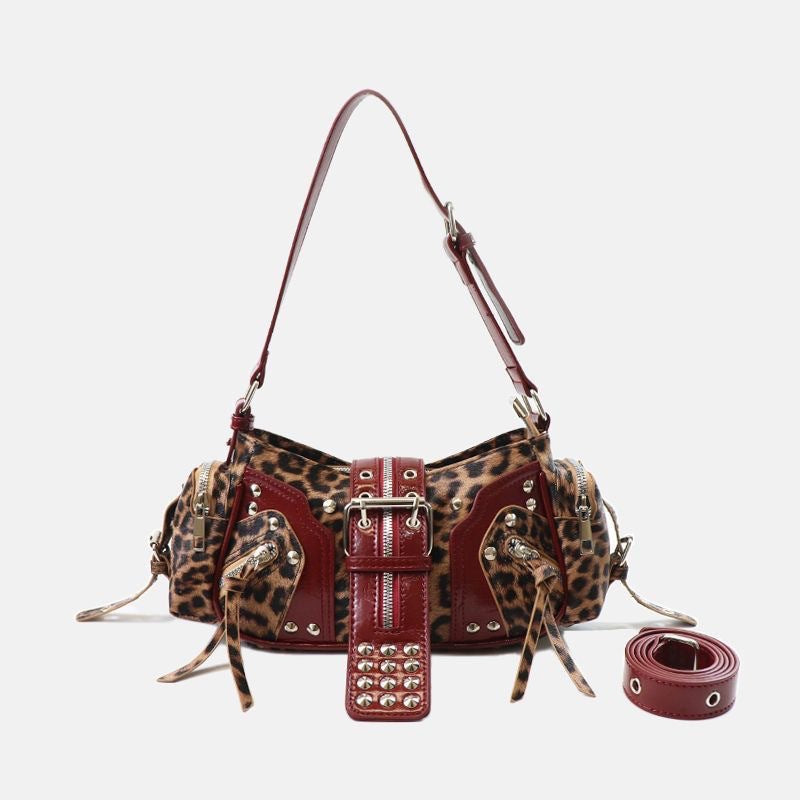 Design Punk Rivet Motorcycle Sweet Cool Wind Women's Shoulder Bag