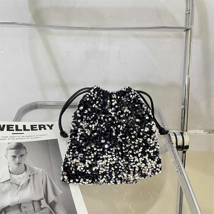 Trendy Sequin Korean Drawstring Lucky Fashion Women's Messenger Bag