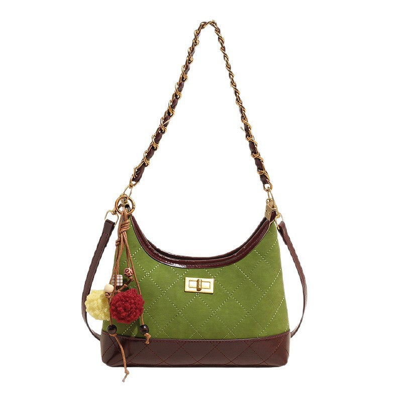 Rhombus Embroidered Affordable Luxury Fashion Commuting Women's Shoulder Bag