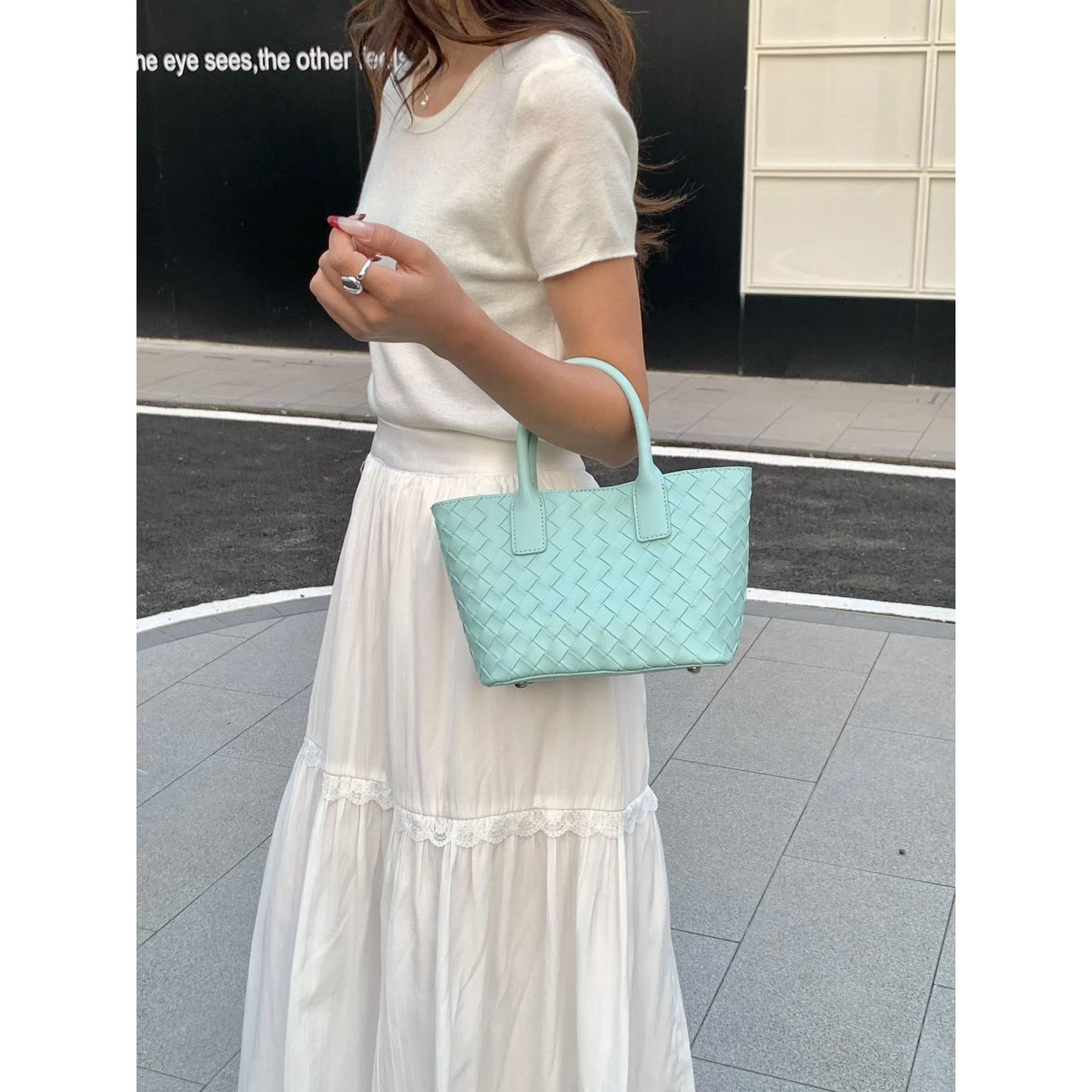 Women's High-grade Portable Woven Fashion Vegetable Basket Women's Handbag