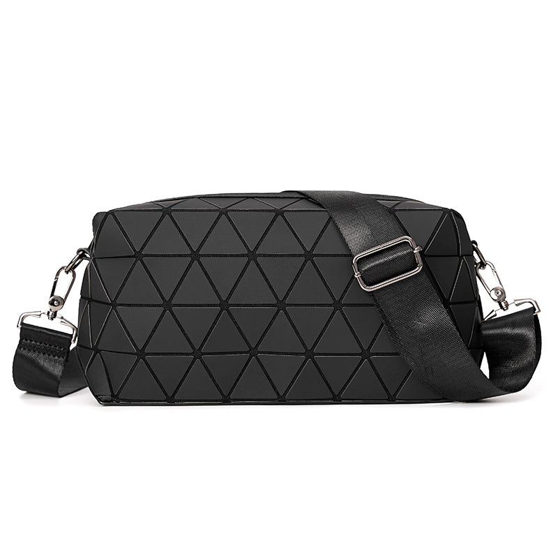 Fashion Geometric Diamond Pattern Unisex Street Men's Shoulder Bag