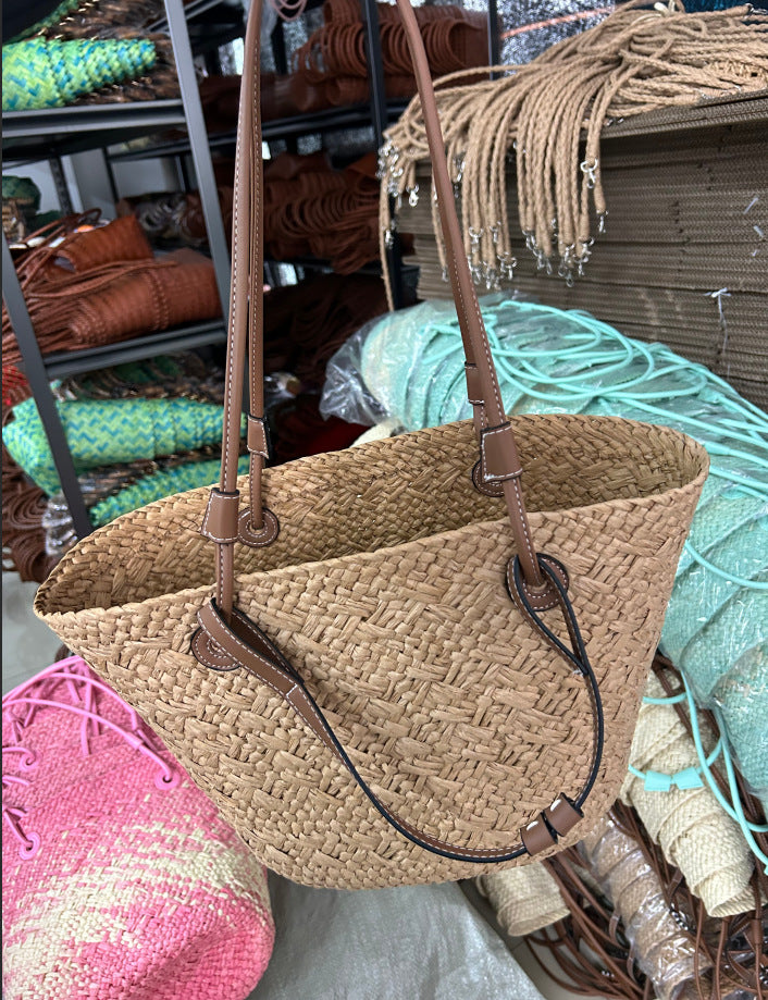 Women's Retro Portable Vacation Beach Woven Women's Shoulder Bag