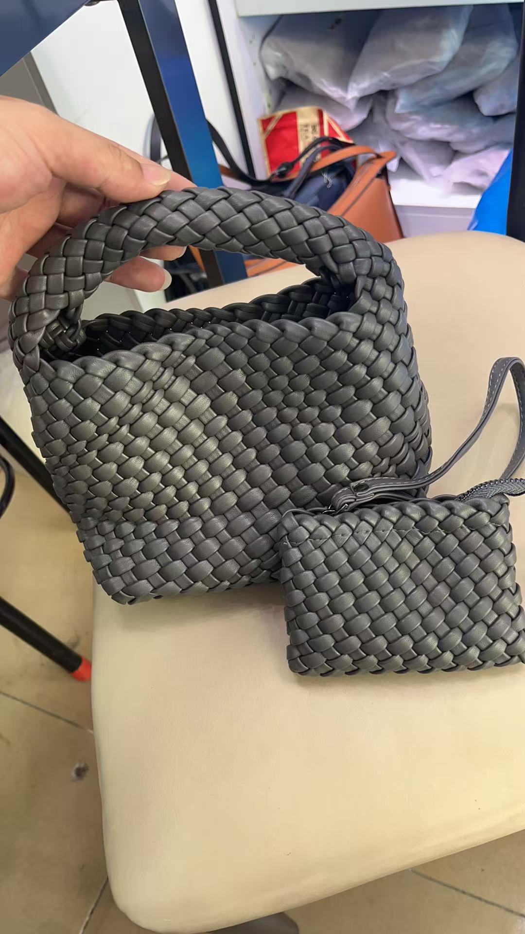 Hand-woven Mini Vegetable Basket Chain Magnetic Phone Bags