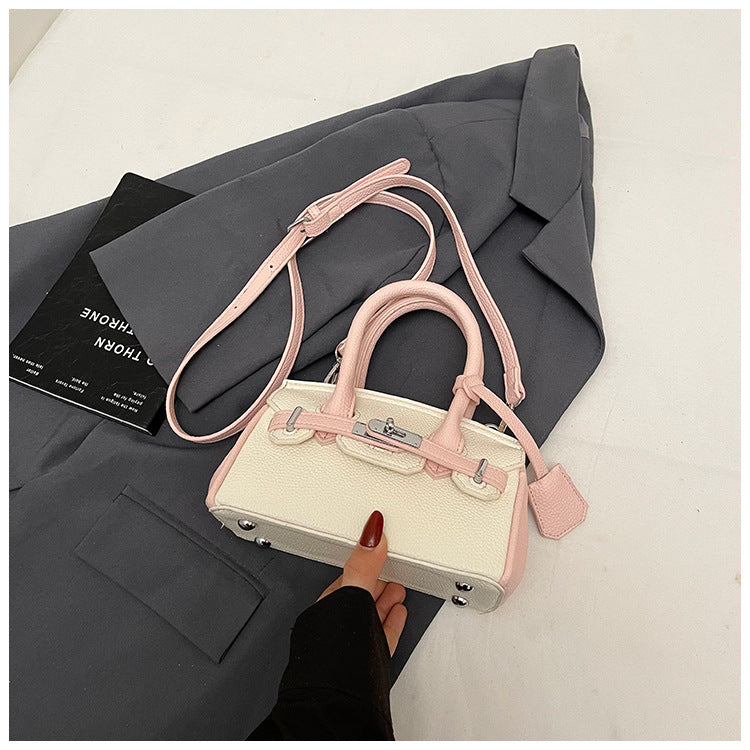Women's Spring High-grade Contrast Color Portable Platinum Pouch Women's Messenger Bag