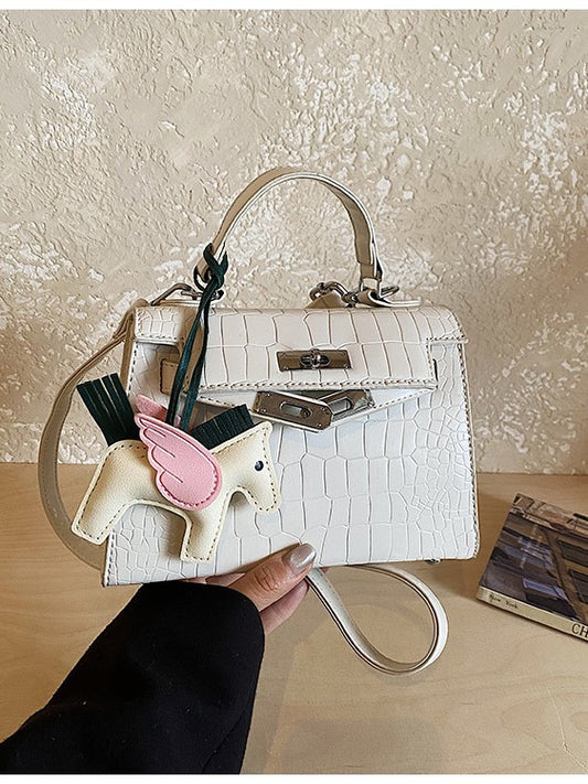 Women's High-grade Stone Pattern Latch Fashion Retro Small Square Bag