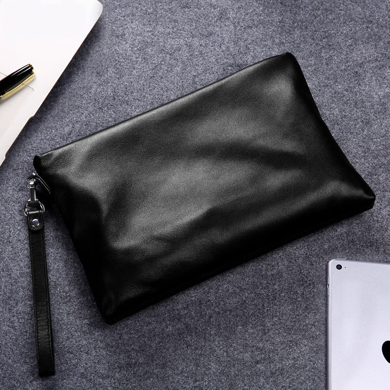 Men's Large Capacity Simple Top Layer Cowhide Bags