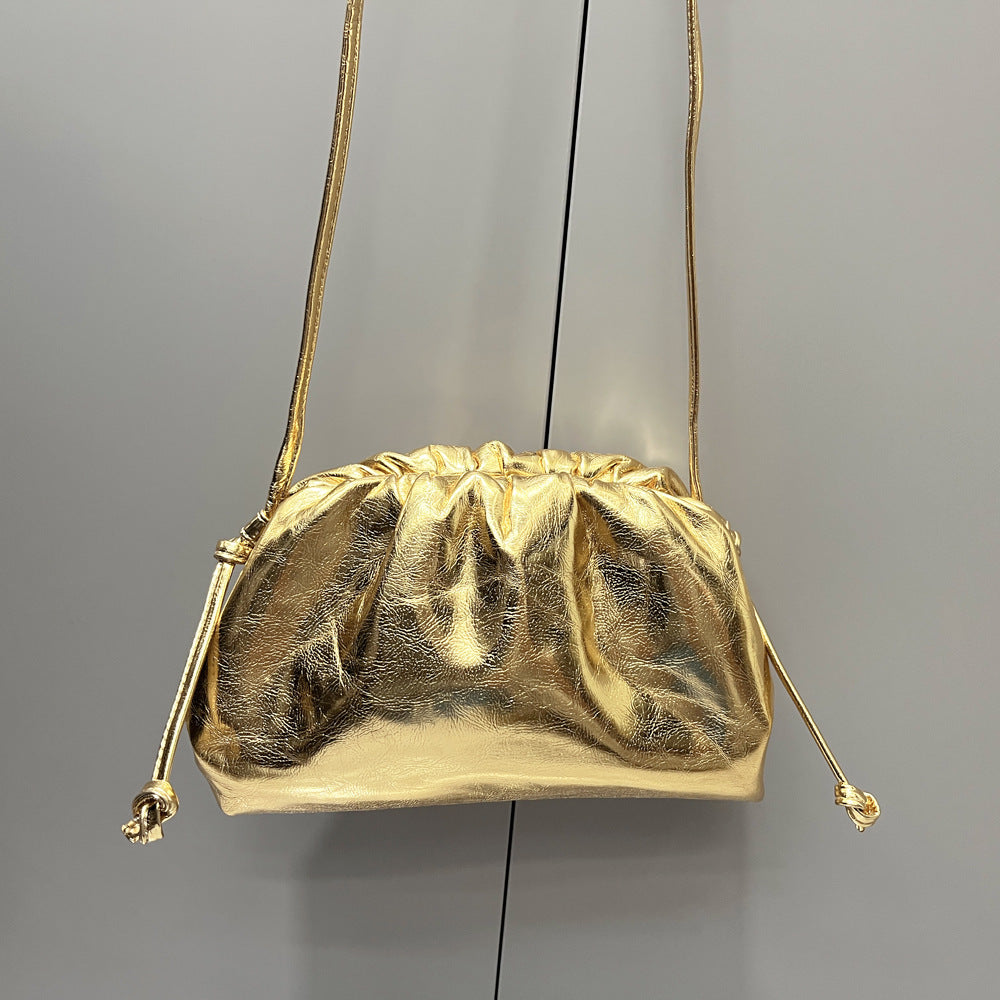 Women's Golden Cloud Large Size Woven Dumpling Women's Shoulder Bag
