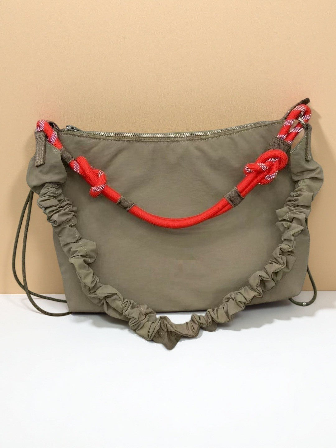 Intestine Underarm Lotus Leaf Wrapping Simple Nylon Cloth Women's Shoulder Bag