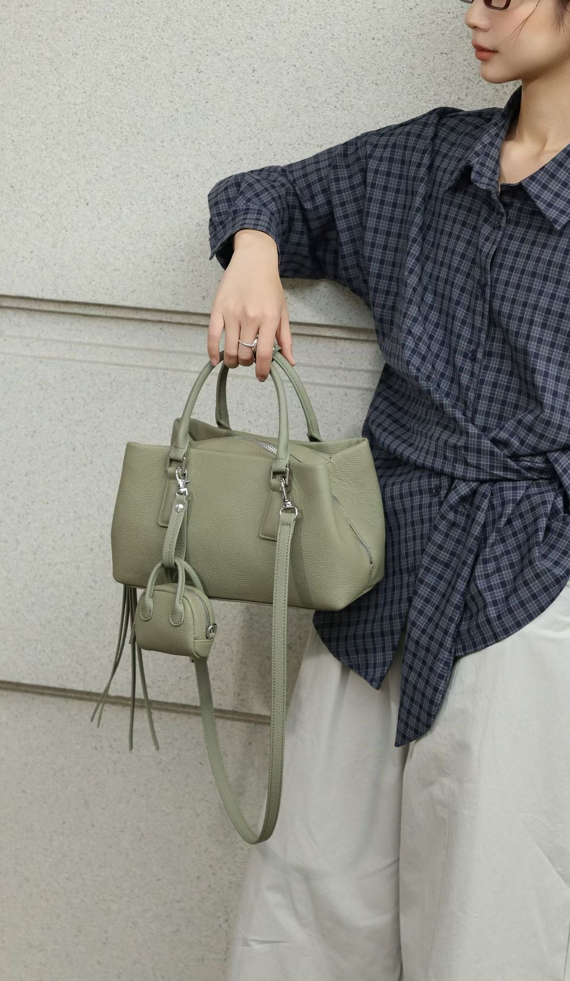 Women's Spring First Layer Cowhide Trendy Portable Women's Handbag