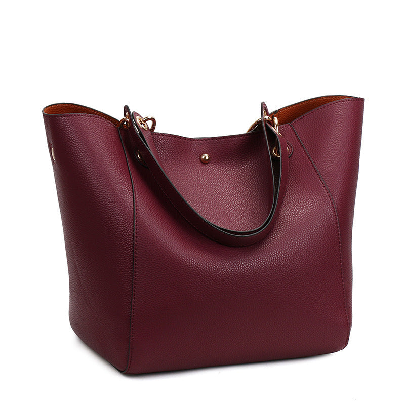 Women's Capacity Fashion Hand Simple Commute Solid Color Women's Shoulder Bag