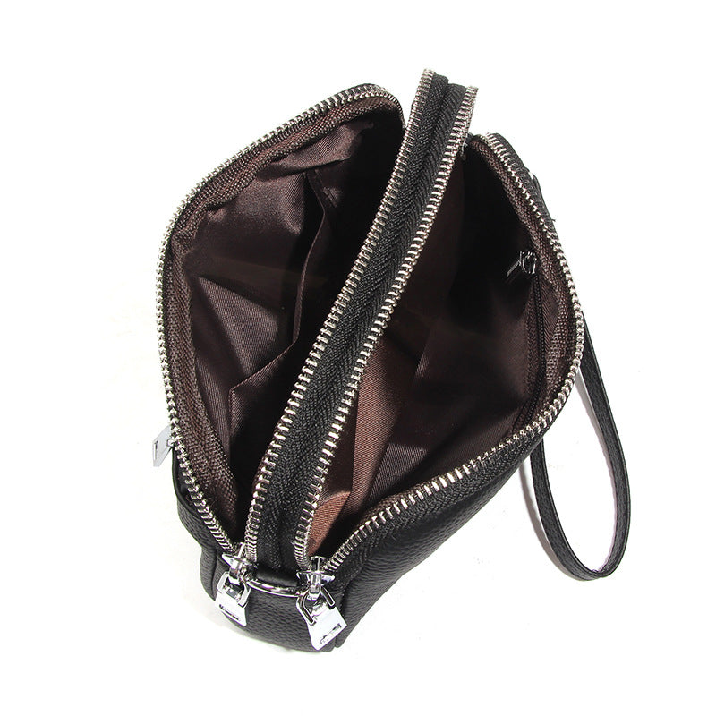 Women's Leather Large Capacity Fashionable Simple Pleated Lightweight Women's Messenger Bag